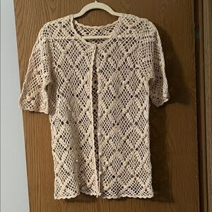 Cream Crochet Cardigan